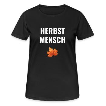 Herbstmensch – Schlichtes Statement - Frauen T-Shirt atmungsaktiv - Schwarz - Vorne - AI Model Female 172 light (172cm)