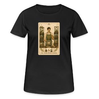 Porte-terrarium | Tarot des reptiles - T-shirt respirant Femme - noir - Devant - AI Model Female 172 light (172cm)