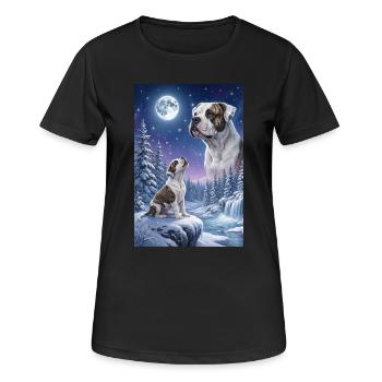 Hurlant à la Lune American Bulldog - T-shirt respirant Femme - noir - Devant - AI Model Female 172 light (172cm)