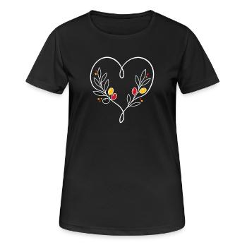 Conception du ventilateur du drapeau en forme de cœur en Allemagne - T-shirt respirant Femme - noir - Devant - AI Model Female 172 light (172cm)