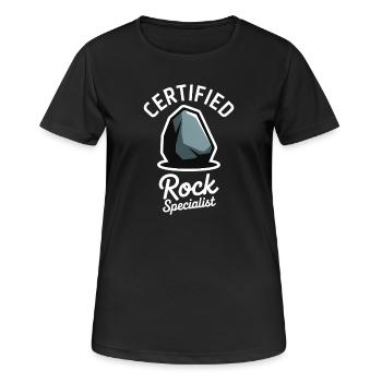 Pierres, proverbes, pierres, drôle, cadeau de pierres - T-shirt respirant Femme - noir - Devant - AI Model Female 172 light (172cm)