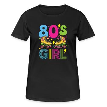 Fête Nostalgique Rétro des Filles des années 80 - T-shirt respirant Femme - noir - Devant - AI Model Female 172 light (172cm)