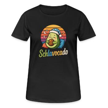  Schlavocado Lustige Schlafige Avocado Für - Frauen T-Shirt atmungsaktiv - Schwarz - Vorne - AI Model Female 172 light (172cm)