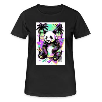 Panda - Frauen T-Shirt atmungsaktiv - Schwarz - Vorne - AI Model Female 172 light (172cm)