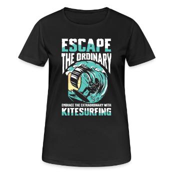 Escape the Ordinary: Kitesurfing Adventure - Women's Breathable T-Shirt - black - Front - AI Model Female 172 light (172cm)