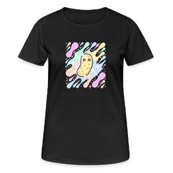 Cornichon pastel étoilé - T-shirt respirant Femme - noir - Devant - AI Model Female 172 light (172cm)