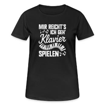 Klavier Musik Piano Pianist Musiker - Frauen T-Shirt atmungsaktiv - Schwarz - Vorne - AI Model Female 172 light (172cm)