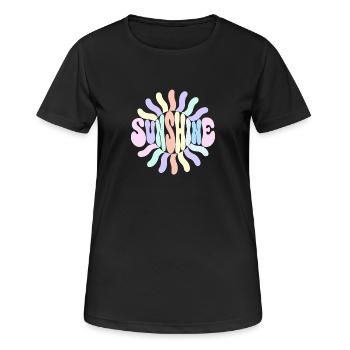 Soleil pastel rayonnant - T-shirt respirant Femme - noir - Devant - AI Model Female 172 light (172cm)