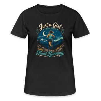 Juste une fille qui adore la course sur sentier - T-shirt respirant Femme - noir - Devant - AI Model Female 172 light (172cm)