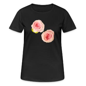 Isolated_Soft_Pink_Rose_Buds_Macro_Photography - Women's Breathable T-Shirt - black - Front - AI Model Female 172 light (172cm)