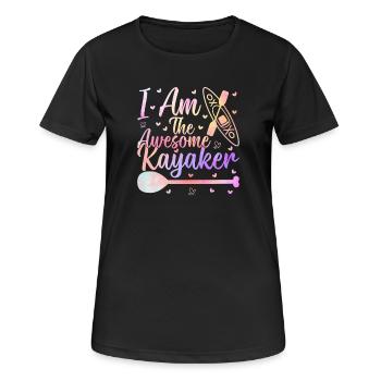 Kayak en canoë - Je suis le kayakiste génial - T-shirt respirant Femme - noir - Devant - AI Model Female 172 light (172cm)
