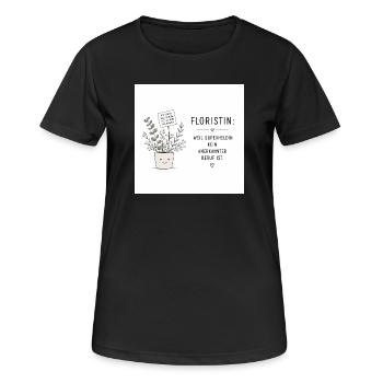 Floristin: Superheldin der Pflanzenwelt - Frauen T-Shirt atmungsaktiv - Schwarz - Vorne - AI Model Female 172 light (172cm)