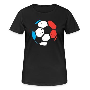 Ballon de la Coupe du Monde avec drapeau français pour les fans de football - T-shirt respirant Femme - noir - Devant - AI Model Female 172 light (172cm)