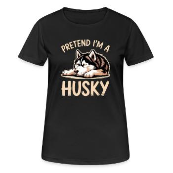 Paroles Husky, Cadeau Husky Drôle Husky - T-shirt respirant Femme - noir - Devant - AI Model Female 172 light (172cm)