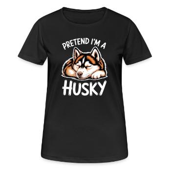 Paroles Husky, Cadeau Husky Drôle Husky - T-shirt respirant Femme - noir - Devant - AI Model Female 172 light (172cm)