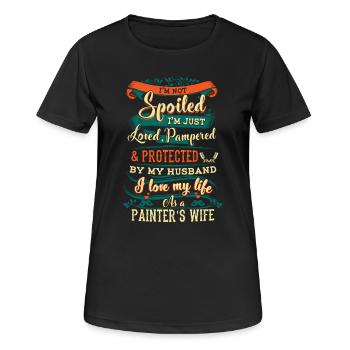 Épouse de peintre géniale Peinture de mariage drôle - T-shirt respirant Femme - noir - Devant - AI Model Female 172 light (172cm)
