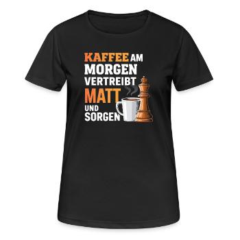 Schach Geschenk | Lustige Kaffee Idee Papa - Frauen T-Shirt atmungsaktiv - Schwarz - Vorne - AI Model Female 172 light (172cm)