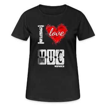 I love Munich - Frauen T-Shirt atmungsaktiv - Schwarz - Vorne - AI Model Female 172 light (172cm)