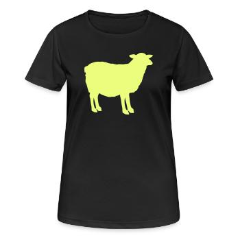 schaf - Frauen T-Shirt atmungsaktiv - Schwarz - Vorne - AI Model Female 172 light (172cm)