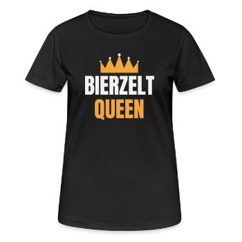 Bierzelt Queen – Volksfest Frauen Krone Spruch - Frauen T-Shirt atmungsaktiv - Schwarz - Vorne - AI Model Female 172 light (172cm)