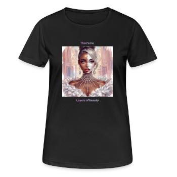 Glamour Split Portrait Kristalle - Frauen T-Shirt atmungsaktiv - Schwarz - Vorne - AI Model Female 172 light (172cm)