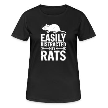 Ratten Sprüche Ratte Lustiges Ratten Geschenk - Frauen T-Shirt atmungsaktiv - Schwarz - Vorne - AI Model Female 172 light (172cm)