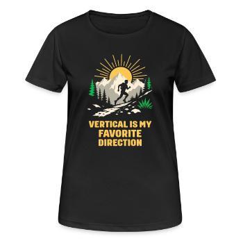 Randonnée - Le vertical est ma direction préférée - T-shirt respirant Femme - noir - Devant - AI Model Female 172 light (172cm)
