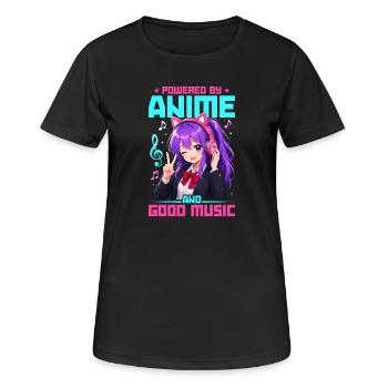 Anime et musique Chibi - T-shirt respirant Femme - noir - Devant - AI Model Female 172 light (172cm)