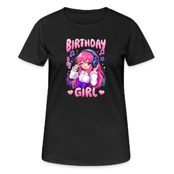 Anime et musique Chibi - T-shirt respirant Femme - noir - Devant - AI Model Female 172 light (172cm)
