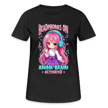 Anime et musique Chibi - T-shirt respirant Femme - noir - Devant - AI Model Female 172 light (172cm)