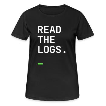 Read The Logs – Sysadmin IT Terminal Design - Women's Breathable T-Shirt - black - Front - AI Model Female 172 light (172cm)