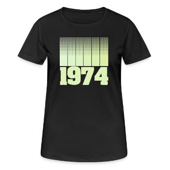 1974 - Frauen T-Shirt atmungsaktiv - Schwarz - Vorne - AI Model Female 172 light (172cm)