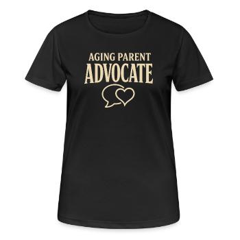 Prendre soin des personnes âgées, des parents, des aidants familiaux, - T-shirt respirant Femme - noir - Devant - AI Model Female 172 light (172cm)