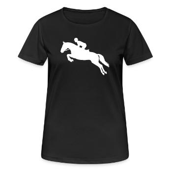 The dressage riders and horse riding go together - Women's Breathable T-Shirt - black - Front - AI Model Female 172 light (172cm)