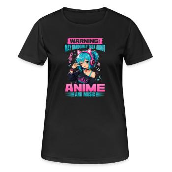 Anime et musique Chibi - T-shirt respirant Femme - noir - Devant - AI Model Female 172 light (172cm)
