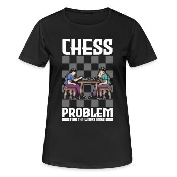 Schach Schachspieler Schachbrett - Frauen T-Shirt atmungsaktiv - Schwarz - Vorne - AI Model Female 172 light (172cm)
