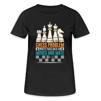 Échiquier des joueurs d’échecs - T-shirt respirant Femme - noir - Devant - AI Model Female 172 light (172cm)