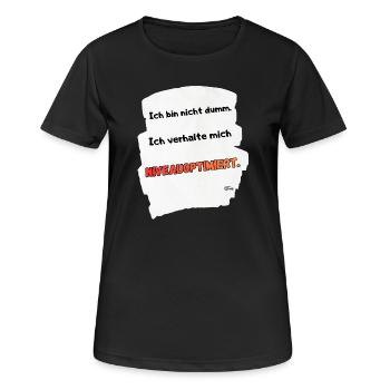 NIVEOPTIMIERT Spruchmotiv - Frauen T-Shirt atmungsaktiv - Schwarz - Vorne - AI Model Female 172 light (172cm)