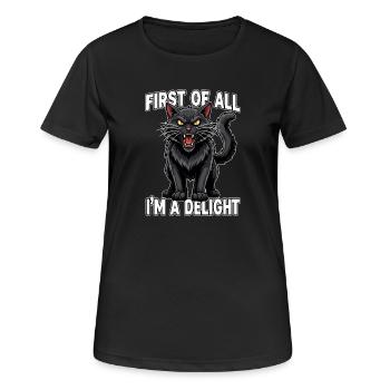 D’abord, je suis un plaisir - T-shirt respirant Femme - noir - Devant - AI Model Female 172 light (172cm)