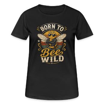 Born to Bee Wild Retro Biker Bee - Frauen T-Shirt atmungsaktiv - Schwarz - Vorne - AI Model Female 172 light (172cm)