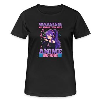 Anime et musique Chibi - T-shirt respirant Femme - noir - Devant - AI Model Female 172 light (172cm)