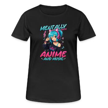 Anime et musique Chibi - T-shirt respirant Femme - noir - Devant - AI Model Female 172 light (172cm)