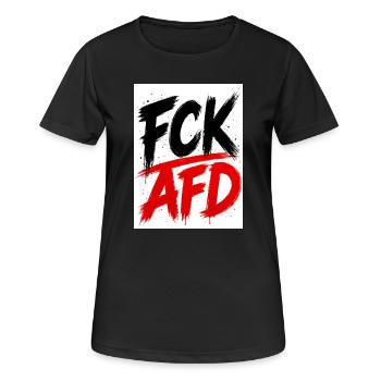FCK Afd Merch - Frauen T-Shirt atmungsaktiv - Schwarz - Vorne - AI Model Female 172 light (172cm)