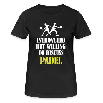 Padel_Saying_For_Introverted_Pdel_Players - Women's Breathable T-Shirt - black - Front - AI Model Female 172 light (172cm)