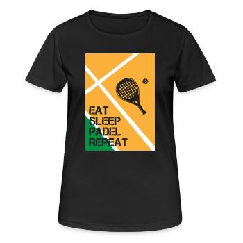 Eat_Sleep_Padel_Repeat - Women's Breathable T-Shirt - black - Front - AI Model Female 172 light (172cm)