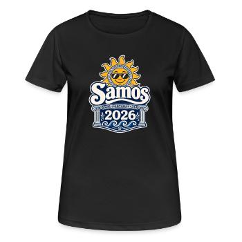 Samos 2026 Sun Symbol Logo - Women's Breathable T-Shirt - black - Front - AI Model Female 172 light (172cm)