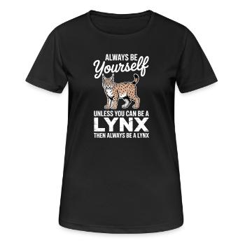 Lynx Dictions Lynx Drôle de cadeau de lynx - T-shirt respirant Femme - noir - Devant - AI Model Female 172 light (172cm)