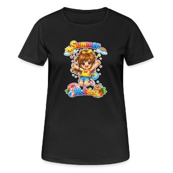 Fille d’été - T-shirt respirant Femme - noir - Devant - AI Model Female 172 light (172cm)
