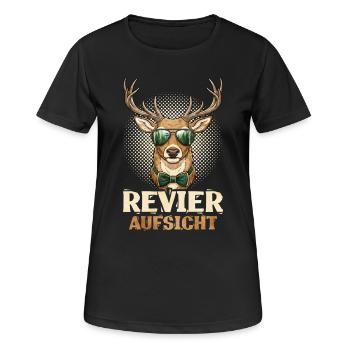 Revier Aufsicht  - Frauen T-Shirt atmungsaktiv - Schwarz - Vorne - AI Model Female 172 light (172cm)