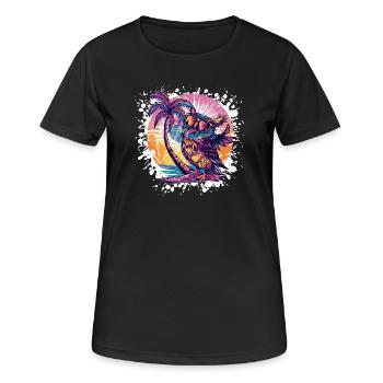 Vacances d’été Owl - T-shirt respirant Femme - noir - Devant - AI Model Female 172 light (172cm)